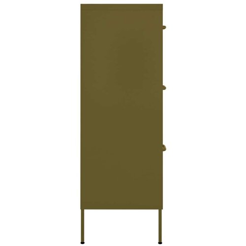 VidaXL Omarica s predali olivno zelena 80x35x101,5 cm jeklo Slike