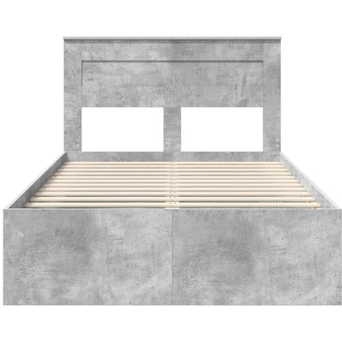  Okvir za krevet s uzglavljem Betonska siva 135 x 190 cm Slike
