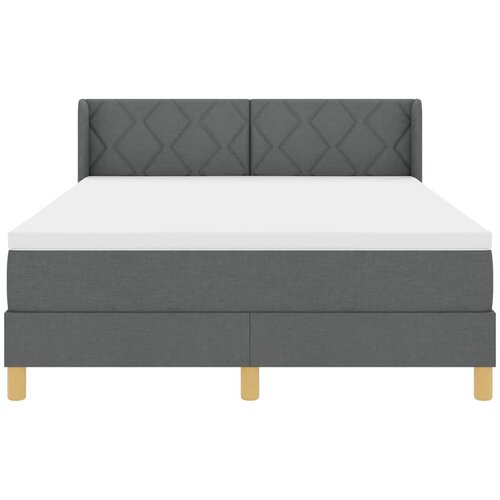  Krevet s opruga kutije Tamno siva 200 x 140 cm tkanina Slike