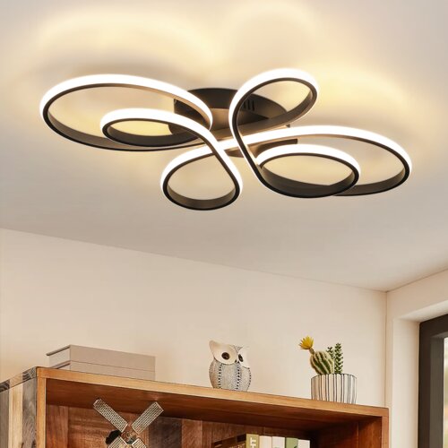 Nettlife črna LED stropna svetilka, 40 cm, 30 W, 3000 K, za dnevno sobo in spalnico, (5000491315) Cene