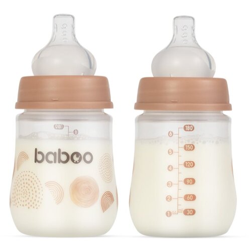 Baboo Anti-colic Feeding Bottle bočica protiv kolika za djecu od rođenja Au Naturale, 0 m+ 180 ml Slike
