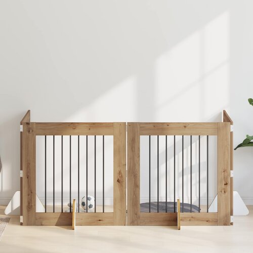  Vrata za pse s postoljem 4 pcs Hrast artisan 80 x 80 cm Slike