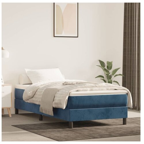 vidaXL Madrac s oprugama tamnoplavi 80 x 210 x 20 cm baršunasti Cijene
