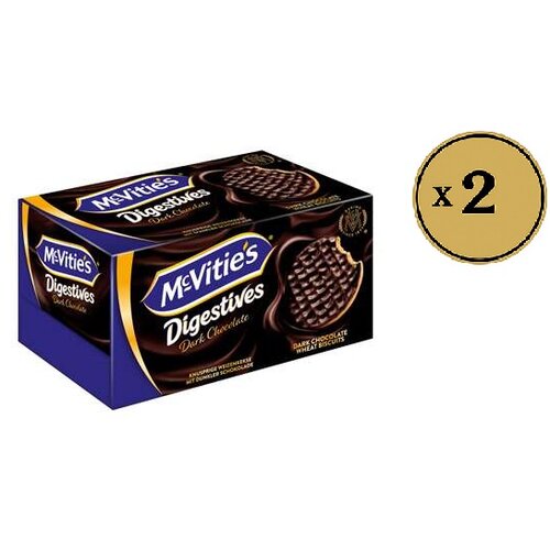 McVitie&amp;#039;s Keks Digestives Crna čokolada 200g, carton pack, 2 komada Slike