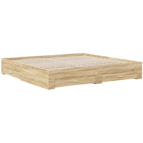  Krevetna konstrukcija s ladicama Betonski sivi 200 x 200 cm Slike