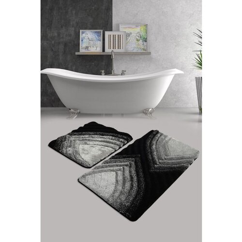 Stella anthracite multicolor acrylic bathmat set (2 pieces) Cene