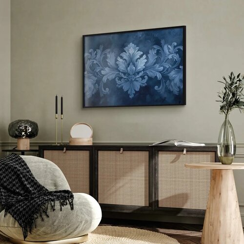  Plakat - Blue Ornament in Cool Shades 30x21 Crni okvir Slike