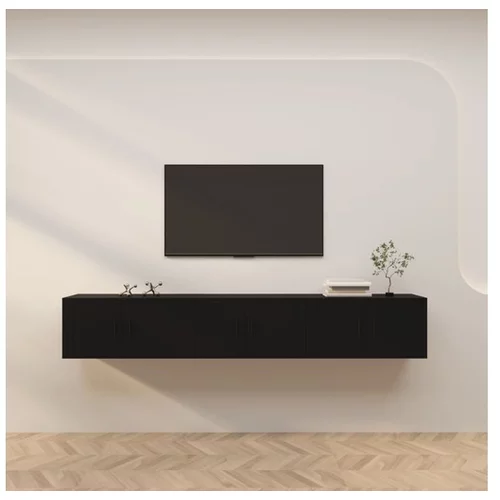 Stenska TV omarica 3 kosi črna 80x34,5x40 cm