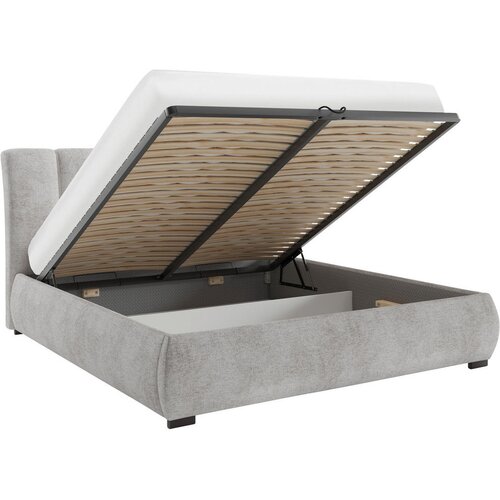 MID.YOU OBLAZINJENA POSTELJA 180 cm x 200 cm , les, tekstil, leseni material rjava Slike