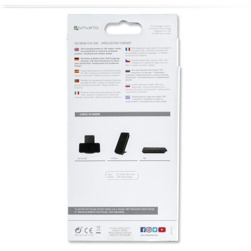 4SMARTS brezžična polnilna postaja, brezžični polnilec 10W - FAST CHARGE Slike