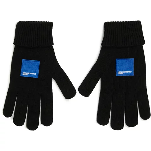 KARL LAGERFELD JEANS Klasične rukavice plava / crna / bijela