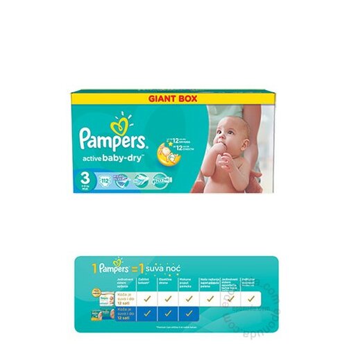 Pampers pelene Active Baby Dry midi 3 GPP (112) 4010 Slike