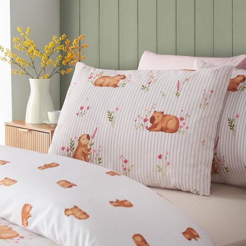 Catherine Lansfield Enojna posteljnina v naravni barvi 135x200 cm Happy Capy(bara) &amp;ndash; Slike