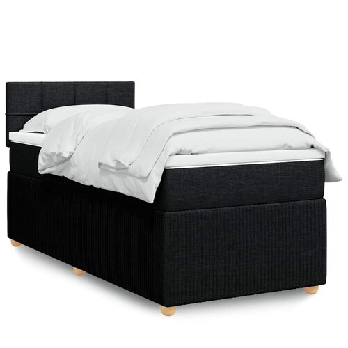 Box spring krevet s madracem crni 90x190 cm od tkanine Slike