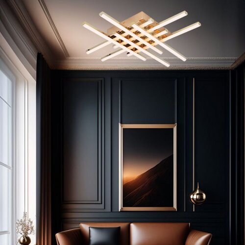 Mitea_Electric M109908 GD LED plafonski luster zlatna 48W 3000K Mitea Lighting Cene
