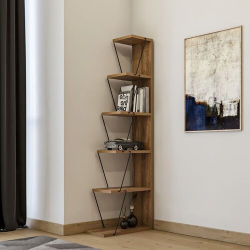 Hanah home Tlos - Pine Black Bookshelf OŠTEĆENO Cene