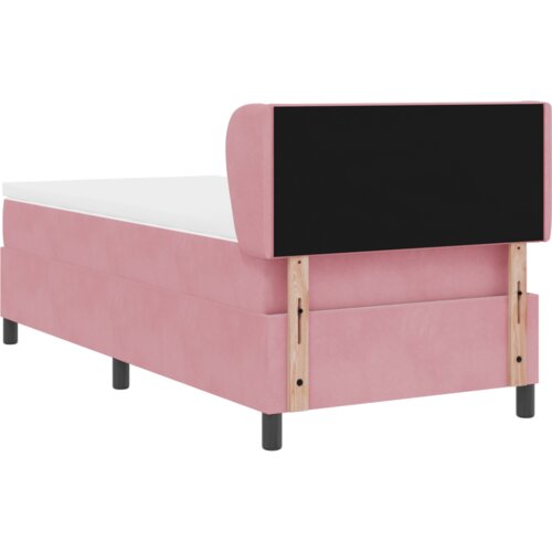 VidaXL Box Spring krevet s madracem u ružičastoj boji 90x190 cm od bar&amp;scaron;una Slike