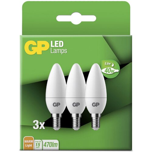 GP Batteries 1x3 GP Lighting LED Candle E14 5,6W (40W) 470lm dimm. GP 087823 Slike
