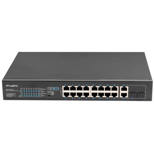 Lanberg Switch rack 19&amp;quot; POE+ 16x 100MB /2X COMBO GIGABIT ETHERNET 150W Slike