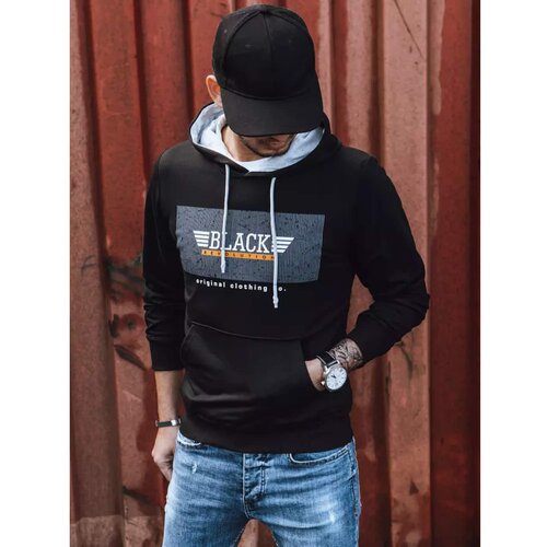 DStreet Black men's sweatshirt with print BX5383 Slike