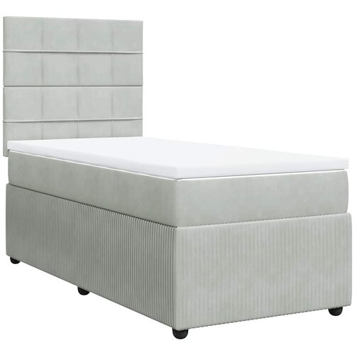 Box spring krevet s madracem svjetlosivi 80 x 200 cm bar&amp;scaron;unasti Slike