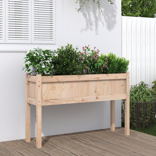  Vrtna sadilica s nogama 110 x 31 x 70 cm od masivne borovine Slike