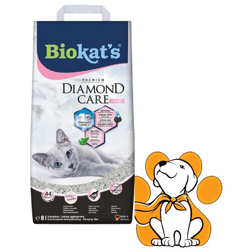 Biokats Diamond Care Fresh 8l, Grudvajući Posip Za Mačke Sa Mirisom Bebi Pudera Cene