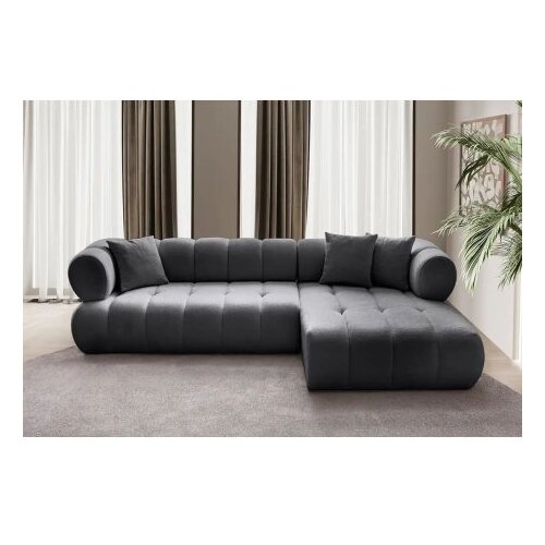 Atelier Del Sofa Petra Desna ugaona sofa na razvlačenje, 280 x 170 cm, Tamno siva Cene