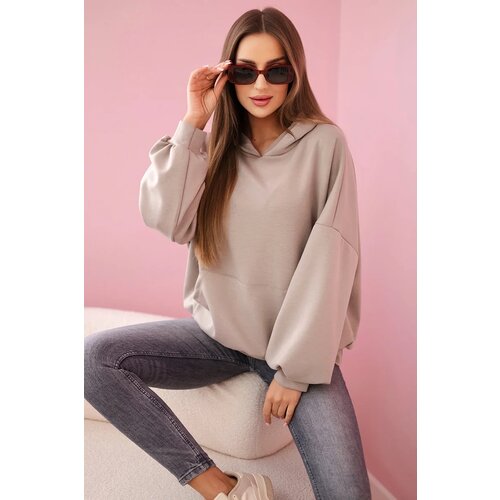 Kesi Włoski Hoodie made of Butter fabric dark beige Slike