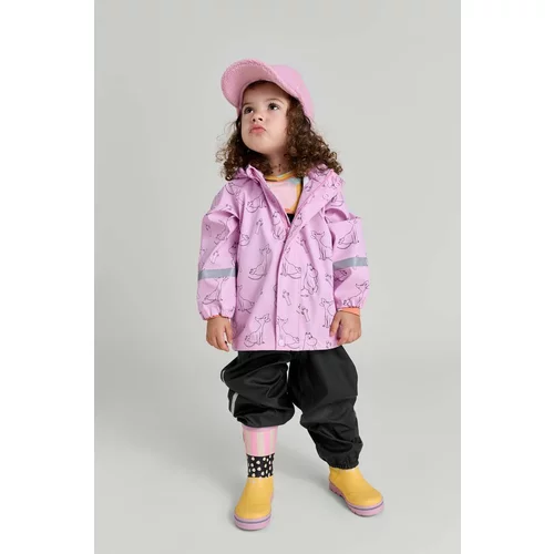 Reima Otroški suknjič in hlače Moomin Plask vijolična barva