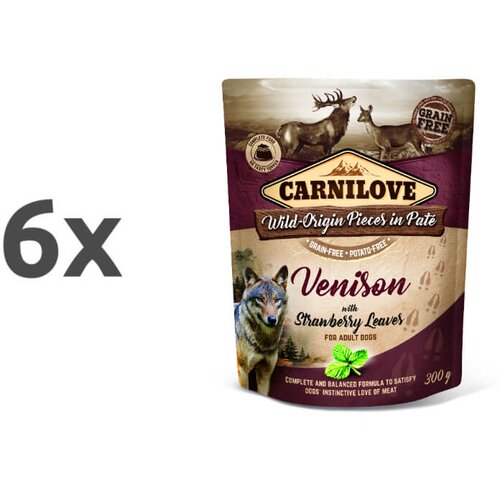 Carnilove dog adult - divjačina &amp;amp; listi jagod, vrečka 300g 6 x 300 g Slike