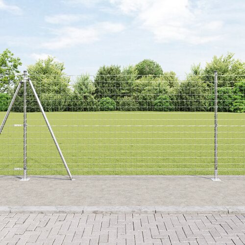 vidaXL euro ograja z 13 flanširanimi stebri 1.2x25 m cinkano jeklo Cene