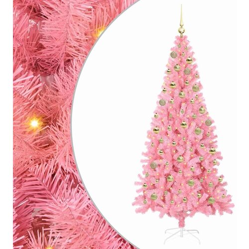 VidaXL Božićno drvce s 300 LED svjetlima Ružičasta 180 cm PVC Slike
