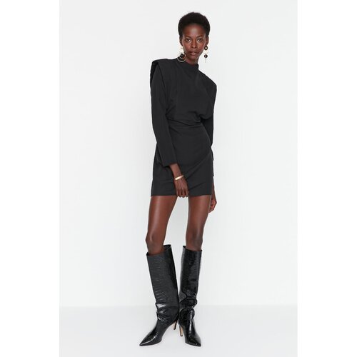 Trendyol Black Standing Collar Dress Cene