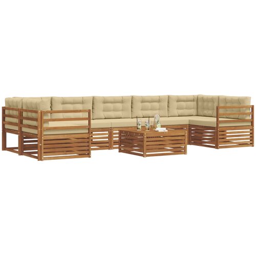  Set vanjskih sofa 8 kom. Prirodna i bež Slike