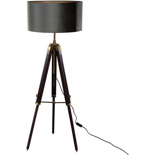 QAZQA Vloerlamp messing tripod met velours kap groen 50cm - Cortin Slike