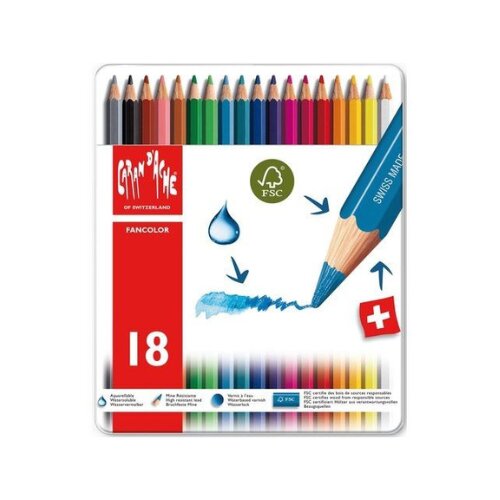 CARAN D&amp;#039;ACHE Set drvenih bojica Fancolor 18 kom Slike