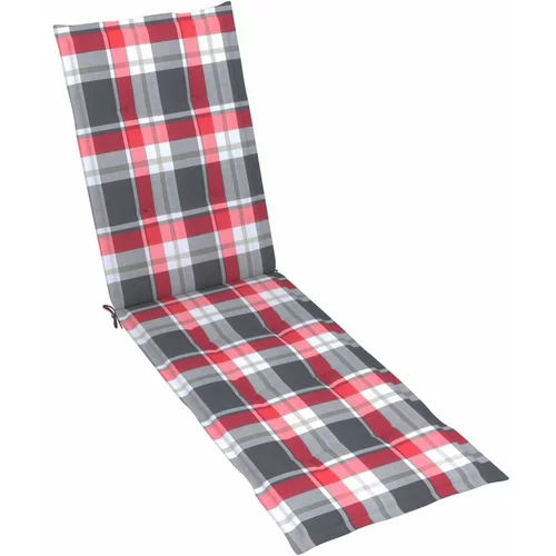 Jastuk za ležaljku crveni karirani (75 + 105) x 50 x 3 cm