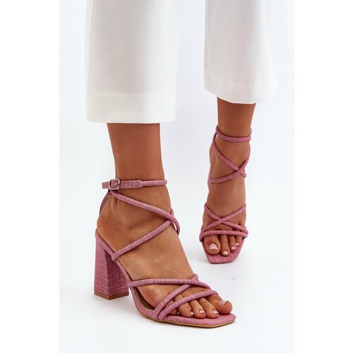 Kesi Pink Herfiana high-heeled sandals with straps Slike