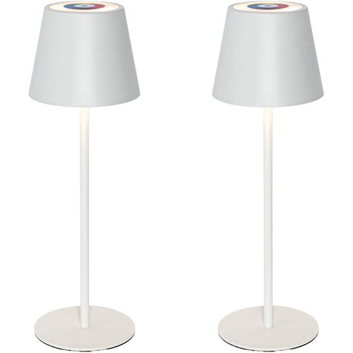 QAZQA Set van 2 tafellampen wit incl. LED dimbaar en oplaadbaar RGB IP54 - Murdock Cene