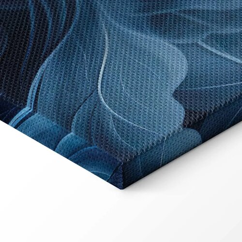  Slika - Abstract Ornaments Dark Blue Victorian Leaves 120x80 Standard Slike