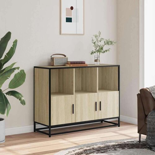  Komoda sonoma hrast 100x35x76 cm izrađeno drvo Slike