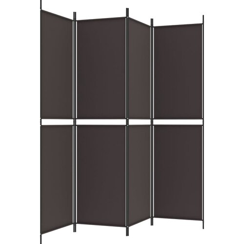  pregrada s 4 panela smeđa 200 x 200 cm od tkanine Slike