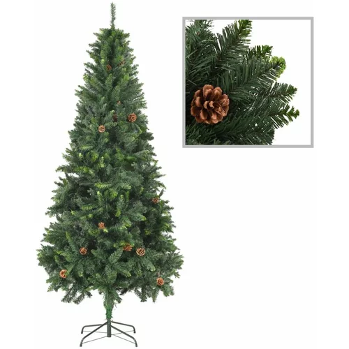  Umjetno božićno drvce sa šiškama zeleno 210 cm
