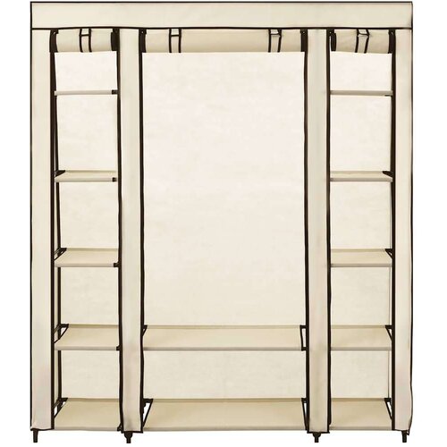 VidaXL Ormar od tkanine s odjeljcima i &amp;scaron;ipkama krem 150 x 45 x 176 cm Slike