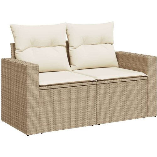 VidaXL 11-dijelni set vrtnih sofa od poliratana s jastucima bež Slike