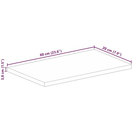  Ploča stola 60x20x3 8 cm Pravokutna Masivna Drvena Akacija - Bagremovo drvo (prirodno) 60 x 20 cm 1 38 mm Slike