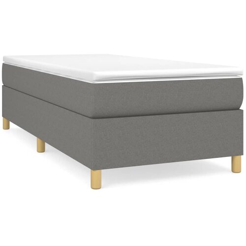 VidaXL Box spring posteljni okvir temno siv 90x200 cm blago, (20600935) Slike