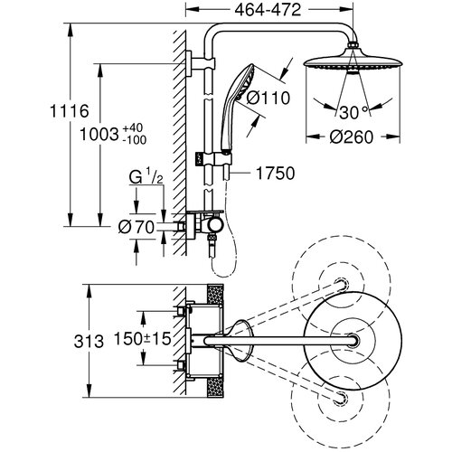 Grohe tu&amp;scaron; set vitalio joy system 260 Slike