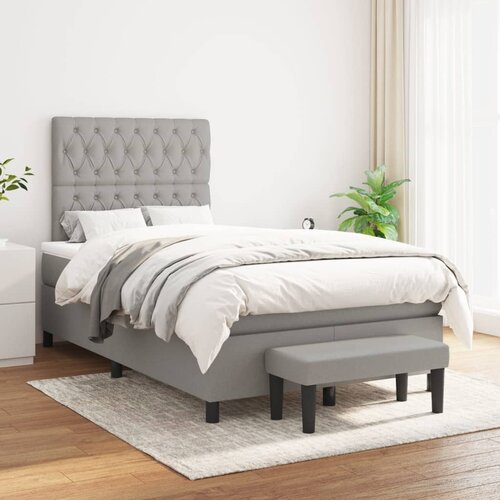 The Living Store Box spring postelja z vzmetnico svetlo siva 120x200 cm blago - Box Spring Postelja, (21520639) Cene